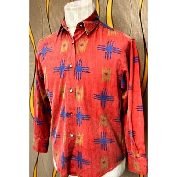 VTG  Rancho Deluxe Native American Navajo Shirt Size S  MADE IN USA  #1421 - Picture 3 of 13